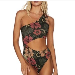 BNWT Beach Riot Celine Cut Out One Piece Honolulu Hibiscus